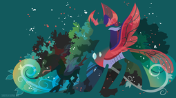 thumbnail of 2334074__safe_artist-colon-spacekitty_pharynx_changedling_changeling_changeling+prince_male_prince+pharynx_raised+hoof_silhouette_tongue+out_wallpaper.png