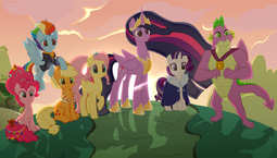 thumbnail of 2174217__safe_artist-colon-moonseeker_applejack_fluttershy_pinkie+pie_rainbow+dash_rarity_spike_twilight+sparkle_alicorn_dragon_earth+pony_pegasus_pony.png