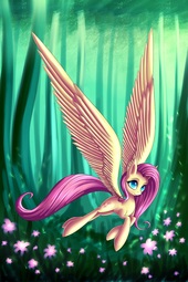 thumbnail of 322155__safe_solo_fluttershy_flying_flower_scenery_forest_flowers_artist-colon-asimos_impossibly+large+wings.jpeg