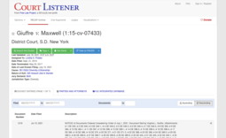 thumbnail of Screenshot_2021-07-18 Docket for Giuffre v Maxwell, 1 15-cv-07433 - CourtListener com.png