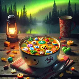 thumbnail of DALL·E 2024-02-29 09.38.32 - A cozy, inviting image of a warm bowl of Finnish meme soup, set on a rustic wooden table. The soup is colorful with a variety of ingredients that hint.webp