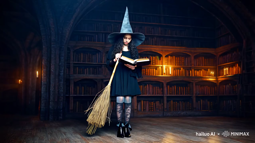 thumbnail of photo realism, full body image, an elegant witch teen girl with dark wavy hair.mp4