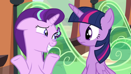 thumbnail of 1112598__safe_screencap_starlight+glimmer_twilight+sparkle_the+crystalling_alicorn_eye+contact_female_floppy+ears_frown_grin_looking+at+each+other_mare.png