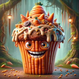 thumbnail of DALL·E 2023-11-28 18.11.52 - A highly creative and distinct original character designed as a carrot muffin. This character has an elaborate design with a vibrant orange and brown .png