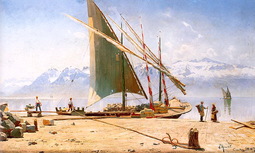 thumbnail of Peder Mørk Mønsted (1859–1941) Unloading Stone from a Barge at Ouchy.jpg