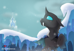 thumbnail of 2108780__safe_artist-colon-stardep_thorax_changeling_looking+up_raised+hoof_solo_the+times+they+are+a+changeling.png