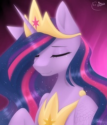 thumbnail of 2320634__safe_artist-colon-mix2546_twilight+sparkle_alicorn_pony_the+last+problem_bust_crown_ethereal+mane_eyes+closed_female_jewelry_mare_peytral_portrait_prin.jpg