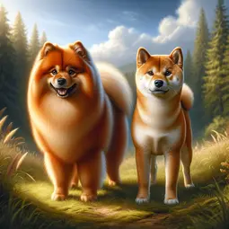 thumbnail of DALL·E 2024-02-07 20.15.57 - An image depicting a Finnish Spitz and a Shiba Inu standing side by side in a serene outdoor setting. The Finnish Spitz is characterized by its bright.webp