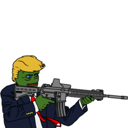 thumbnail of [CITYPNG.COM]Pepe Frog Donald Trump Face Hold Weapon Vector - 1000x1000.png