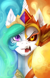 thumbnail of 1791301__safe_artist-colon-tomocreations_daybreaker_princess+celestia_duality_female_mare_watermark.png