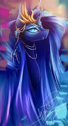 thumbnail of 2337825__safe_artist-colon-purediamond360_oc_oc+only_oc-colon-queen+lahmia_changeling_changeling+queen_abstract+background_blue+changeling_blue+eyes_bust_change.jpg