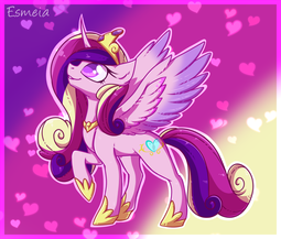 thumbnail of 2382054__safe_artist-colon-esmeia_princess+cadance_alicorn_pony_abstract+background_cute_cutedance_female_heart_hoof+shoes_jewelry_looking+up_mare_peytral_raise.png