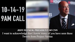 thumbnail of James O'Keefe - JUST IN - Our @CNN insider overheard network President Jeff Zucker talking about #ExposeCNN on the 9am call...this morning...  He is STILL on the inside.-1183756343313928198.mp4