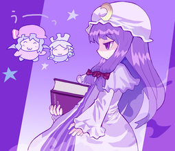 thumbnail of lolibooru 494712 crescent_hat_ornament expressionless maid_headdress multiple_girls patchouli_knowledge purple_background remilia_scarlet touhou_project very_long_hair.jpg