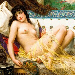 thumbnail of Odalisque with the Fan by Guillaume Seignac. (1870-1924)🖌️🌹 French Painter._GWpLfpfWIAAoEt1.jpg