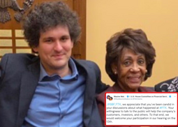 thumbnail of 12-2-2022 Democrat Rep. Maxine Waters Praises FTX Founder In New Tweet.png