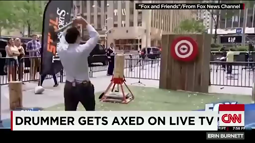 thumbnail of Trump new defense secretary Pete Hegseth throws ax that hits drummer.mp4