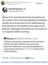 thumbnail of Tucker vs dominion fox via Jr axios 05102023.png