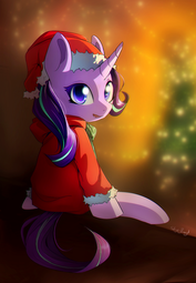 thumbnail of 1915121__safe_artist-colon-skyeypony_starlight+glimmer_christmas_christmas+tree_clothes_costume_cute_female_glimmerbetes_hat_holiday_looking+back_mare_.png
