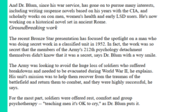 thumbnail of Screenshot_2020-05-13 Treating the enemy within Dr Richard Blum honored for helping soldiers cope with horrors of war (Febr[...].png