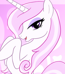 thumbnail of 939562__artist+needed_safe_fleur-dash-de-dash-lis_cropped_looking+at+you_open+mouth_rearing_skunk+stripe_smiling_solo_unicorn.png