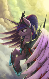 thumbnail of 471662__safe_artist-colon-1jaz_twilight+sparkle_alicorn_armor_cloud_cloudy_corrupted_corrupted+twilight+sparkle_female_implied+king+sombra_mare_pony_so.png