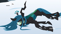 thumbnail of 2042360__safe_screencap_queen+chrysalis_frenemies+(episode)_spoiler-colon-s09e08_changeling_changeling+queen_cute_cutealis_drained_female_prone_sad.png