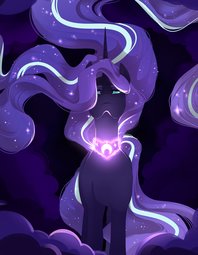 thumbnail of 2819956__safe_artist-colon-drdepper_derpibooru+import_nightmare+rarity_pony_unicorn_looking+at+you_looking+down_magic_solo.jpg
