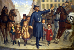 thumbnail of H. Schuldt (19th Century) The Traffic Halt, Corner 4th Avenue and 15th Street, New York - Oil on canvas 1878 (c.i.).jpg