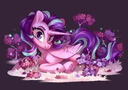 thumbnail of 2755413__safe_artist-colon-shore2020_derpibooru+import_starlight+glimmer_alicorn_pony_alicornified_commission_female_flower_looking+at+you_lying+down_mare_race+.jpg
