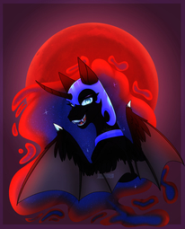 thumbnail of 2956601__safe_artist-colon-digisketchpad_derpibooru+import_nightmare+moon_alicorn_pony_blood+moon_bust_claws_curved+horn_ethereal+mane_fangs_feathered+bat+wings.jpg