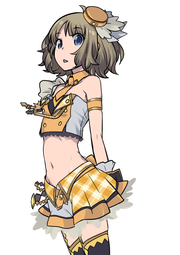 thumbnail of lolibooru 444351 arms_behind_back checkered_clothes eyebrows_visible_through_hair idolmaster_million_live! light_brown_hair looking_at_viewer white_background.jpg