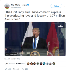 thumbnail of Screenshot_2019-11-11 The White House on Twitter The First Lady and I have come to express the everlasting love and loyalty[...].png