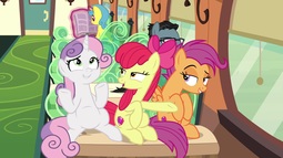 thumbnail of 2158636__safe_screencap_apple+bloom_lemon+hearts_scootaloo_sweetie+belle_pony_growing+up+is+hard+to+do_spoiler-colon-s09e22_belly_cropped_cutie+mark_cu.jpeg