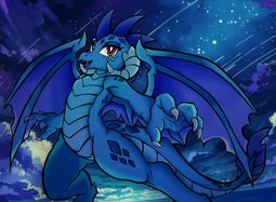 thumbnail of 2717556__safe_artist-colon-canvymamamoo_princess+ember_dragon_armpits_cloud_dragoness_fangs_female_flying_night_open+mouth_redraw_smiling_solo_spread+wings_star.jpg