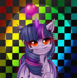 thumbnail of 753992__safe_artist-colon-pauuhanthothecat_twilight+sparkle_apple_bat+pony_magic_pony_race+swap_solo_telekinesis_twilight+sparkle+(alicorn).png