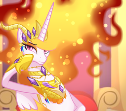 thumbnail of 1844818__safe_artist-colon-sugaryicecreammlp_nightmare+star_alicorn_bored_crown_female_fire_jewelry_jewels_mane+of+fire_mare_pony_regalia_solo_throne_t.png