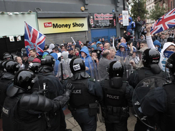 thumbnail of Loyalist protesters protesting in the center of Belfast, Northern Ireland, on 2013.jpg