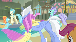 thumbnail of 2306733__safe_ocean+flow_scootaloo_sky+beak_hippogriff_classical+hippogriff_female_flowbeak_hug_husband+and+wife_male_screencap_seapony+28g429_shipping_straight.png
