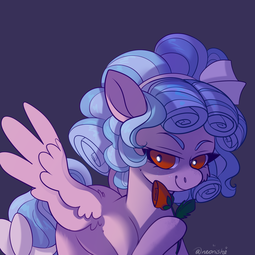 thumbnail of 2052812__safe_artist-colon-neonishe_cozy+glow_black+background_cheek+fluff_female_filly_flower_freckles_pegasus_pony_pure+concentrated+unfiltered+evil+.png