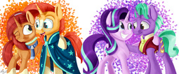 thumbnail of 1061960__safe_artist-colon-mcmeg29_firelight_starlight+glimmer_stellar+flare_sunburst_pony_unicorn_father+and+daughter_female_male_mare_mother+and+son_smiling_s.jpg
