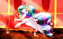 thumbnail of 1531107__safe_artist-colon-phoenixperegrine_princess+celestia_alicorn_pony_clothes_crown_female_hoof+shoes_jewelry_looking+at+you_mare_pixelated_prone_regalia_s.jpg