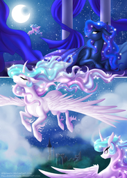 thumbnail of 802776__safe_artist-colon-falleninthedark_artist-colon-stepandy_princess+celestia_princess+luna_collaboration_comic_floppy+ears_flying_moon_realistic+h.jpeg