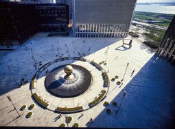 thumbnail of World_Trade_Center,_New_York._Exterior._Entrance_Sphere_at_Plaza_Fountain_sculpture._Overhead_view_-_LCCN2021637339.jpg