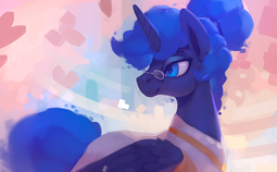 thumbnail of 1832007__safe_artist-colon-rodrigues404_princess+luna_abstract+background_alicorn_alternate+hairstyle_clothes_digital+art_female_glasses_mare_pony_shor.png