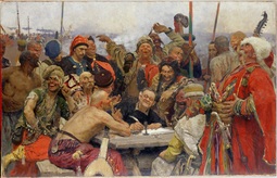 thumbnail of Reply_of_the_Zaporozhian_Cossacks_(sketch,_1893,_Kharkiv).jpg