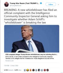thumbnail of Screenshot_2019-11-12 Trump War Room (Text TRUMP to 88022) on Twitter BREAKING A new whistleblower has filed an official co[...].png