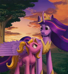 thumbnail of 2197730__safe_artist-colon-zevironmoniroth_luster+dawn_twilight+sparkle_alicorn_pony_unicorn_the+last+problem_spoiler-colon-s09e26_curved+horn_duo_end+.jpeg