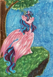 thumbnail of 1894736__safe_artist-colon-neobubbles_princess+flurry+heart_alicorn_female_grass_large+wings_looking+up_mare_night_night+sky_older_pony_sitting_sky_sol.jpeg
