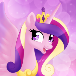 thumbnail of 1762897__safe_artist-colon-karzii_princess+cadance_alicorn_crown_female_jewelry_mare_open+mouth_pony_regalia_smiling_solo.png